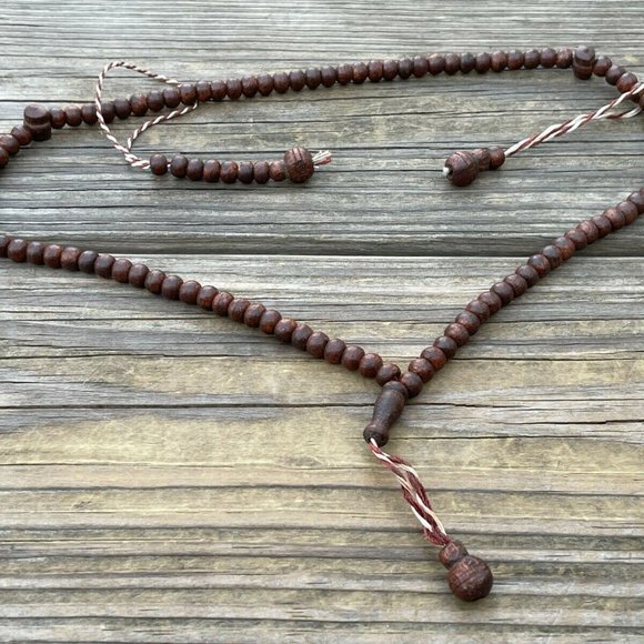 Handmade Genuine Wood Beads Religious Islamic Tasbeeh Prayer Beads Dark Brown - Picture 6 of 8
